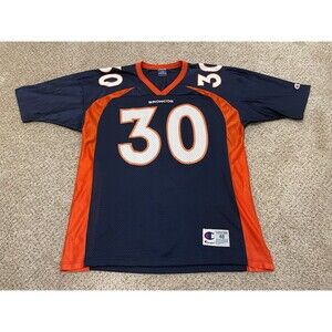 Denver Broncos Jersey Terrell Davis Mens XL 48 Champion Blue Vintage